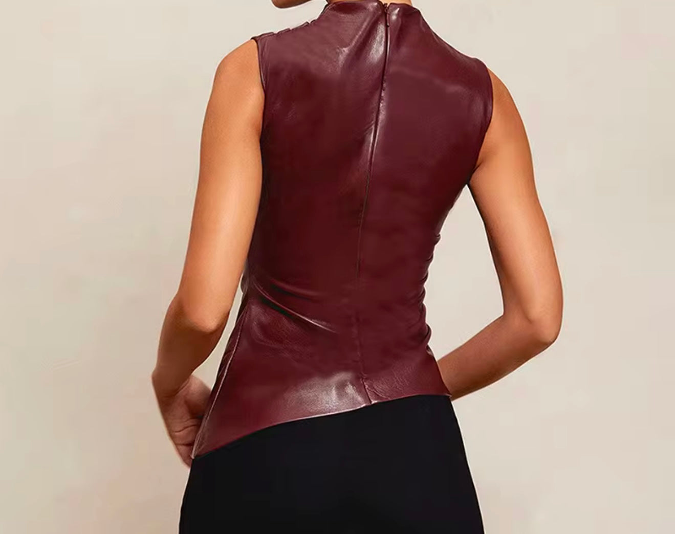 That Girl Burgundy Leather Top