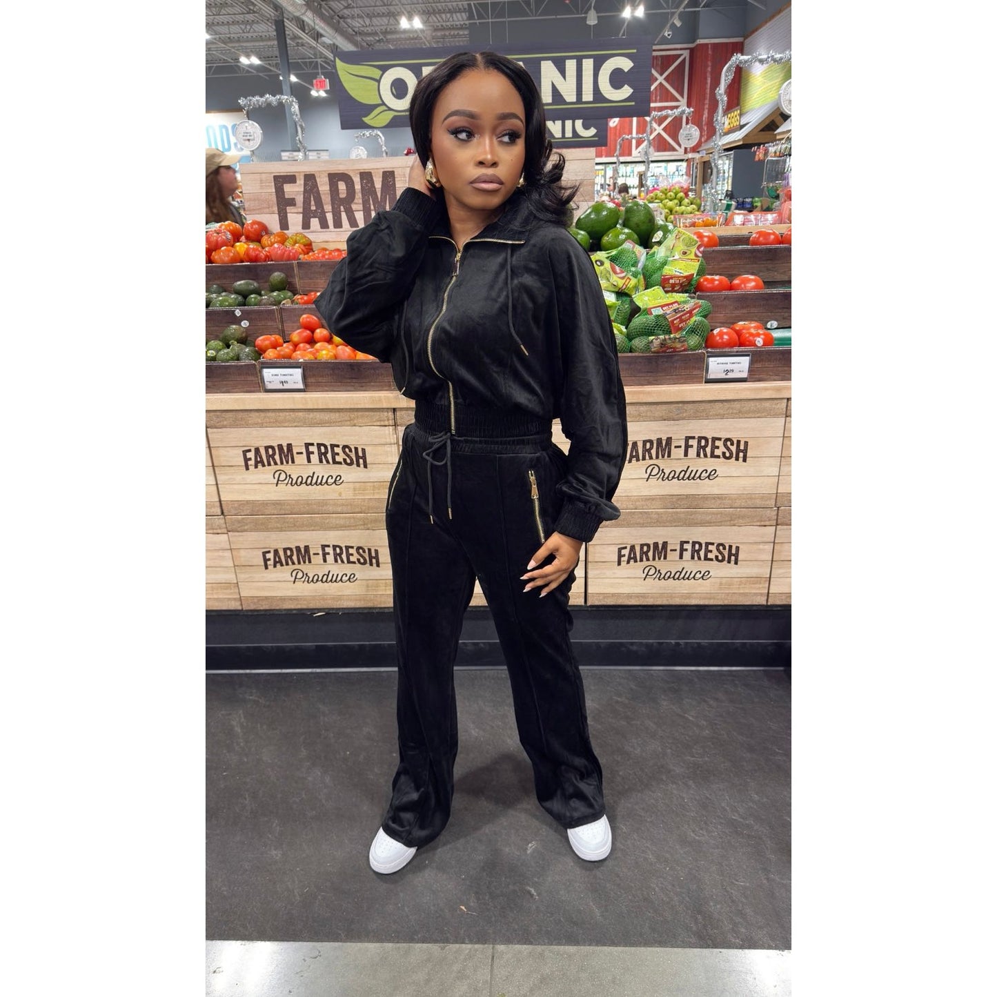 Love Her Velvet Pants Set (Black)